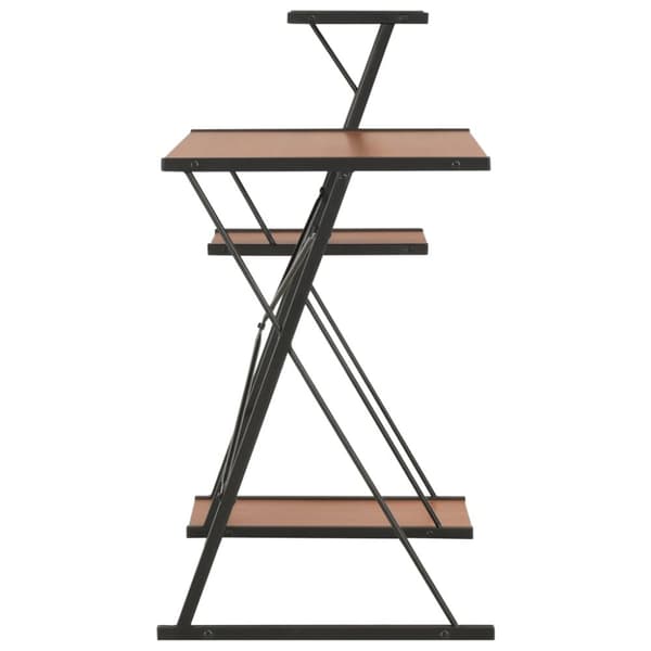 vidaXL Työpöytä hyllyllä musta ja ruskea 116x50x93 cm - Kirjoituspöydät