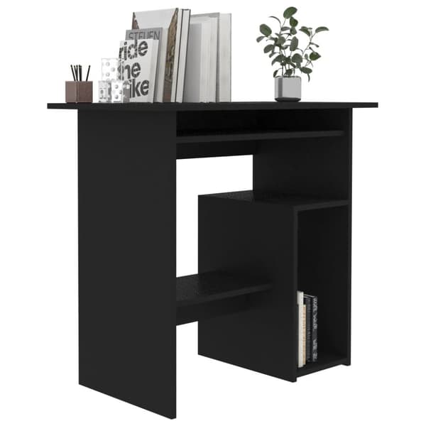 vidaXL Työpöytä musta 80x45x74 cm tekninen puu - Kirjoituspöydät