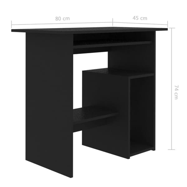 vidaXL Työpöytä musta 80x45x74 cm tekninen puu - Kirjoituspöydät