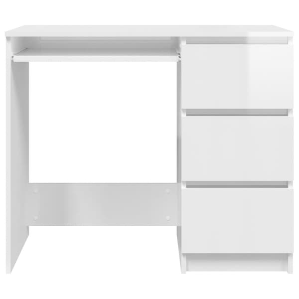 vidaXL Työpöytä korkeakiilto valkoinen 90x45x76 cm tekninen puu - Kirjoituspöydät