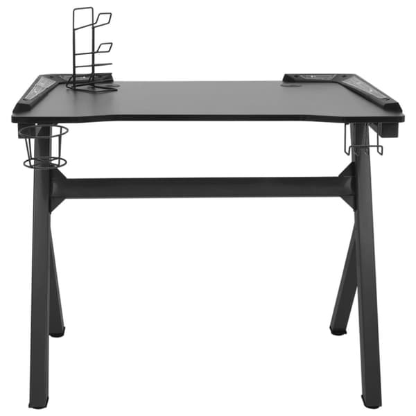 vidaXL Pelipöytä LED-valot ja Y-muoto musta 90x60x75 cm -  Kirjoituspöydät