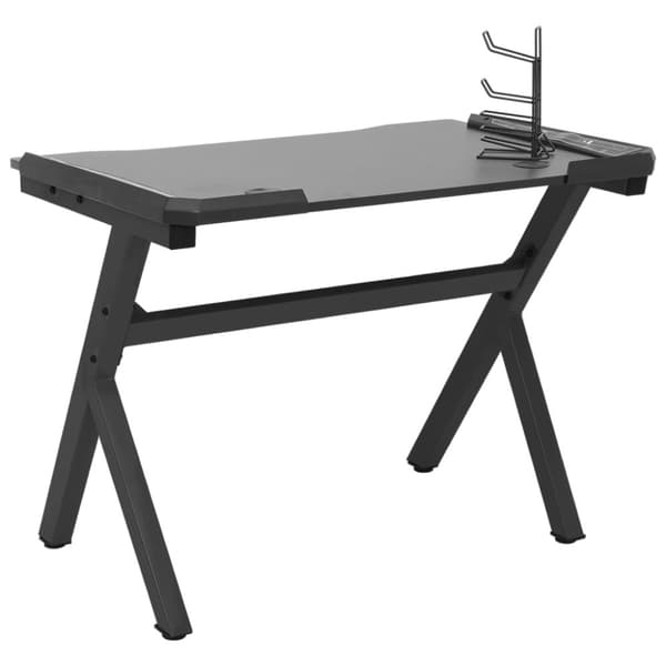 vidaXL Pelipöytä LED-valot ja Y-muoto musta 90x60x75 cm -  Kirjoituspöydät