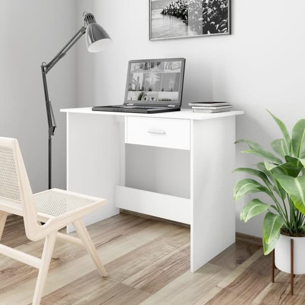 vidaXL skrivebord 100x50x76 cm konstrueret træ hvid -  Skriveborde