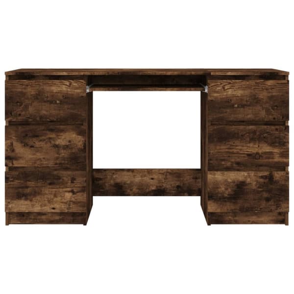 vidaXL Skrivbord rökfärgad ek 140x50x77 cm konstruerat trä -  Skrivbord