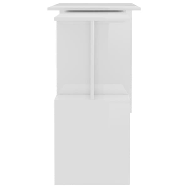 vidaXL skrivebord til hjørne200x50x76cm konstrueret træ hvid højglans -  Skriveborde