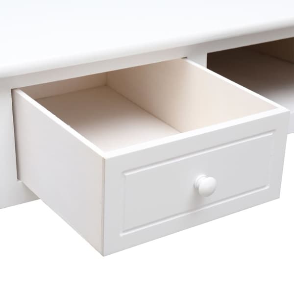 vidaXL Työpöytä valkoinen 108x45x76 cm täysi keisaripuu -  Kirjoituspöydät
