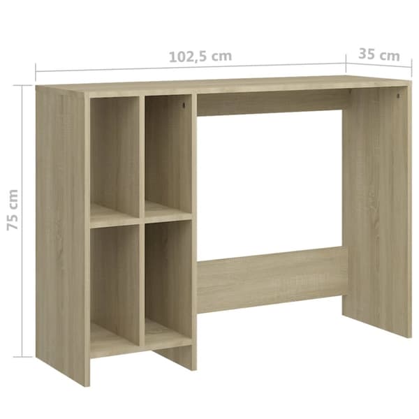 vidaXL skrivebord 102,5x35x75 cm konstrueret træ sonoma-eg - Skriveborde