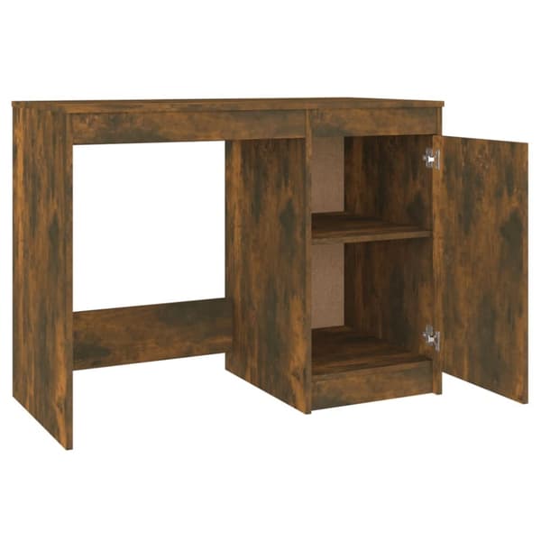 vidaXL skrivebord 100x50x76 cm konstrueret træ røget egetræsfarve - Skriveborde
