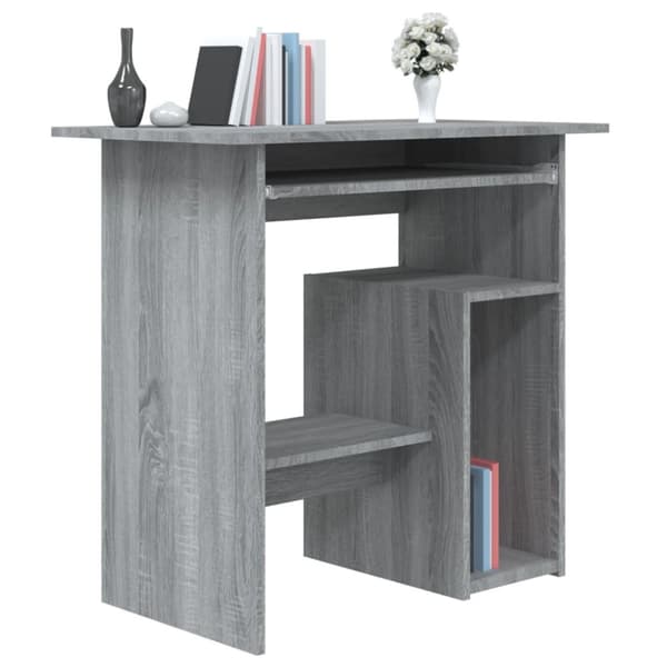 vidaXL skrivebord 80x45x74 cm konstrueret træ grå sonoma-eg - Skriveborde