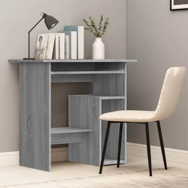 vidaXL skrivebord 80x45x74 cm konstrueret træ grå sonoma-eg - Skriveborde