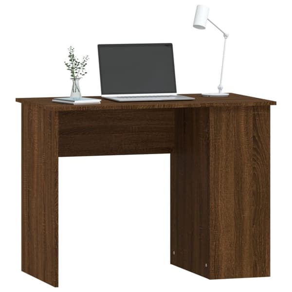 vidaXL Skrivbord brun ek 100x55x75 cm konstruerat trä - Skrivbord