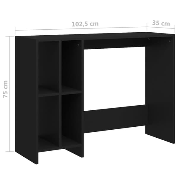 vidaXL Työpöytä musta 102,5x35x75 cm tekninen puu - Kirjoituspöydät
