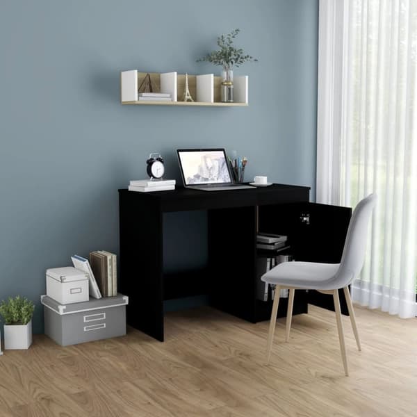 vidaXL skrivebord 100x50x76 cm konstrueret træ sort - Skriveborde