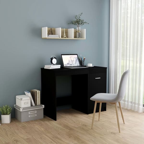vidaXL skrivebord 100x50x76 cm konstrueret træ sort - Skriveborde