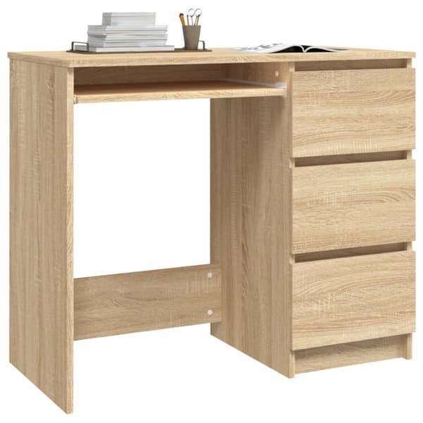 vidaXL Työpöytä Sonoma-tammi 90x45x76 cm tekninen puu - Kirjoituspöydät