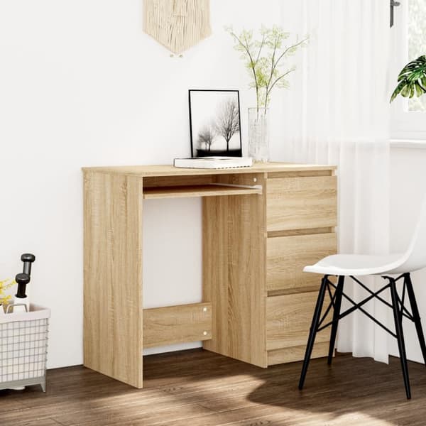 vidaXL Työpöytä Sonoma-tammi 90x45x76 cm tekninen puu -  Kirjoituspöydät
