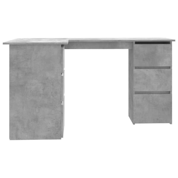 vidaXL skrivebord til hjørne 145x100x76 cm konstrueret træ betongrå -  Skriveborde