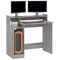 Miniatyrbillede 8 af 11: vidaXL skrivebord m. LED-lys 97x45x90 cm konstrueret træ grå sonoma-eg -  Skriveborde