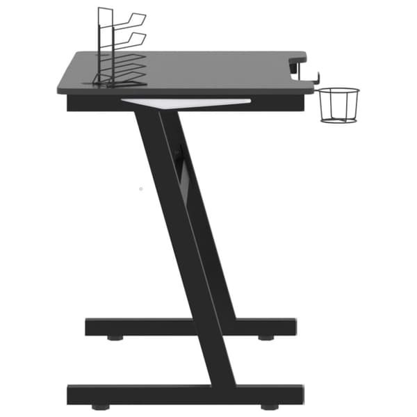vidaXL Gamingskrivbord LED med Z-formade ben svart 90x60x75 cm -  Skrivbord