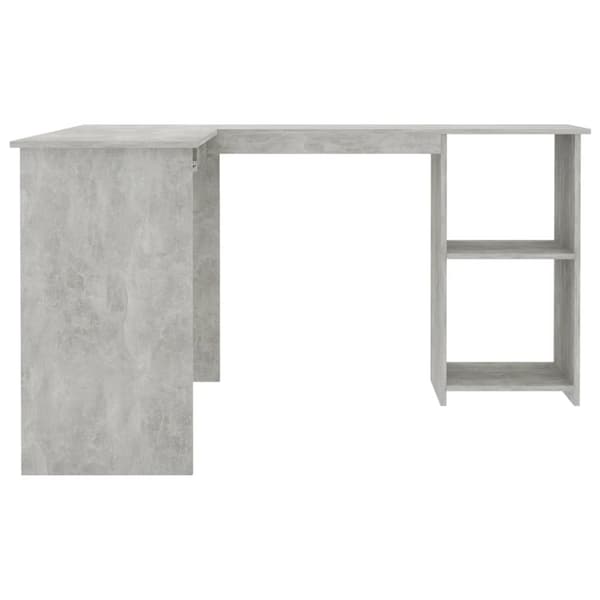 vidaXL L-muotoinen kulmapöytä betoninharmaa 120x140x75 cm tekninen puu - Kirjoituspöydät