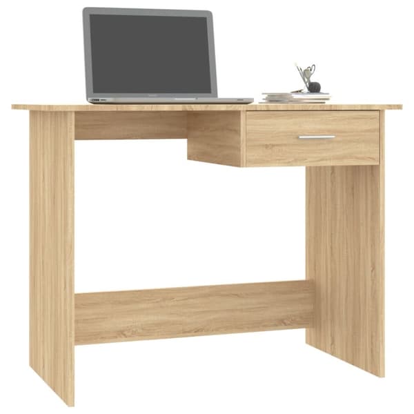 vidaXL skrivebord 100x50x76 cm konstrueret træ sonoma-eg - Skriveborde