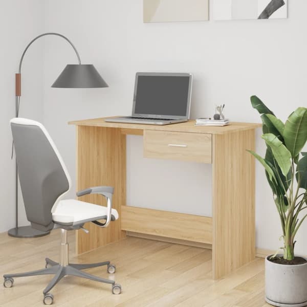 vidaXL skrivebord 100x50x76 cm konstrueret træ sonoma-eg -  Skriveborde