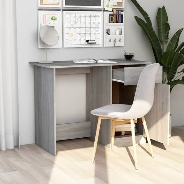 vidaXL skrivebord 100x50x76 cm konstrueret træ grå sonoma-eg - Skriveborde