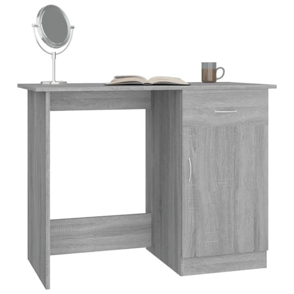 vidaXL skrivebord 100x50x76 cm konstrueret træ grå sonoma-eg - Skriveborde