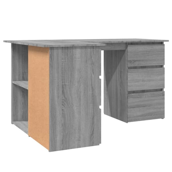 vidaXL Kulmapöytä harmaa Sonoma 145x100x76 cm tekninen puu - Kirjoituspöydät