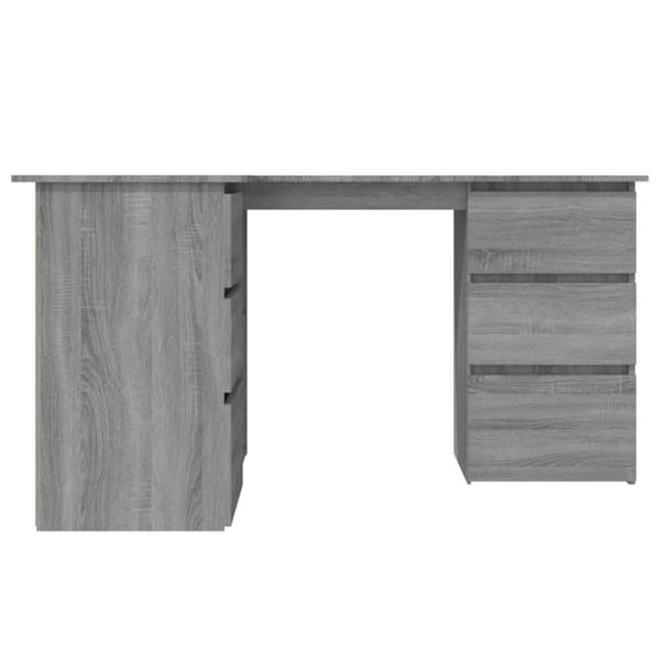 vidaXL Kulmapöytä harmaa Sonoma 145x100x76 cm tekninen puu - Kirjoituspöydät