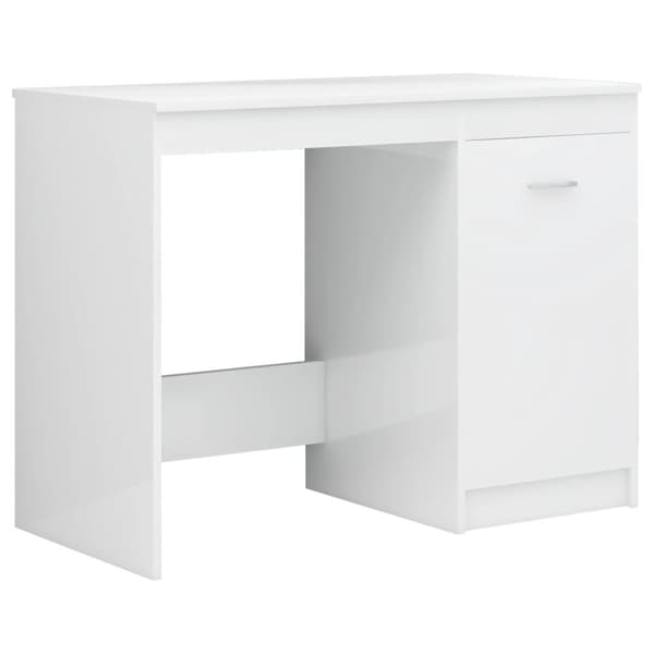vidaXL skrivebord 140x50x76 cm spånplade hvid højglans -  Skriveborde