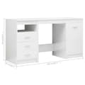 Miniatyrbillede 8 af 11: vidaXL skrivebord 140x50x76 cm spånplade hvid højglans -  Skriveborde
