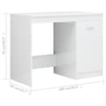 Miniatyrbillede 9 af 11: vidaXL skrivebord 140x50x76 cm spånplade hvid højglans -  Skriveborde