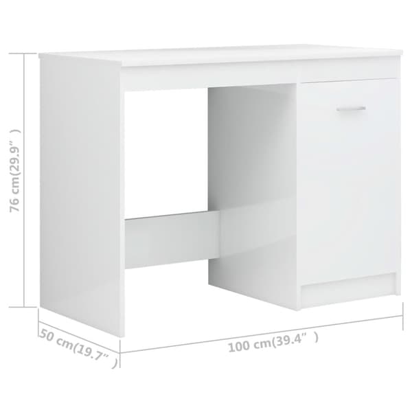 vidaXL skrivebord 140x50x76 cm spånplade hvid højglans -  Skriveborde