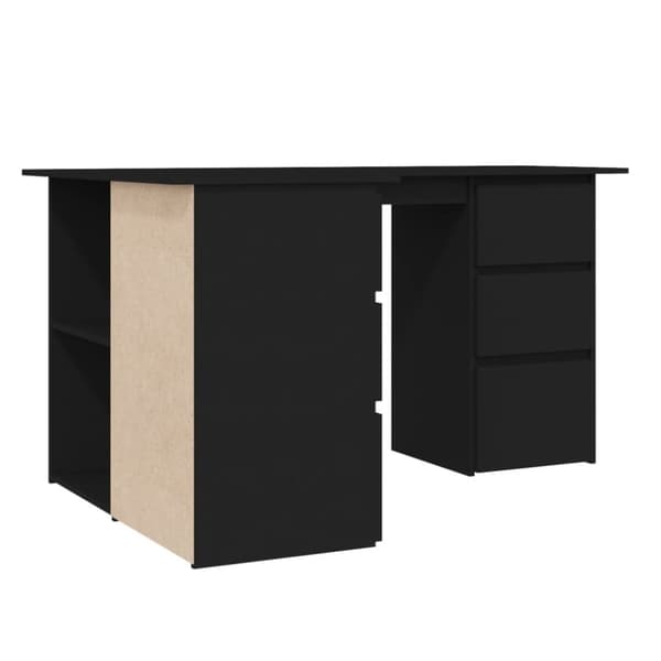 vidaXL skrivebord til hjørne 145x100x76 cm konstrueret træ sort -  Skriveborde