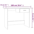 Miniatyrbild 8 av 8: vidaXL Skrivbord betonggrå 100x50x76 cm konstruerat trä -  Skrivbord