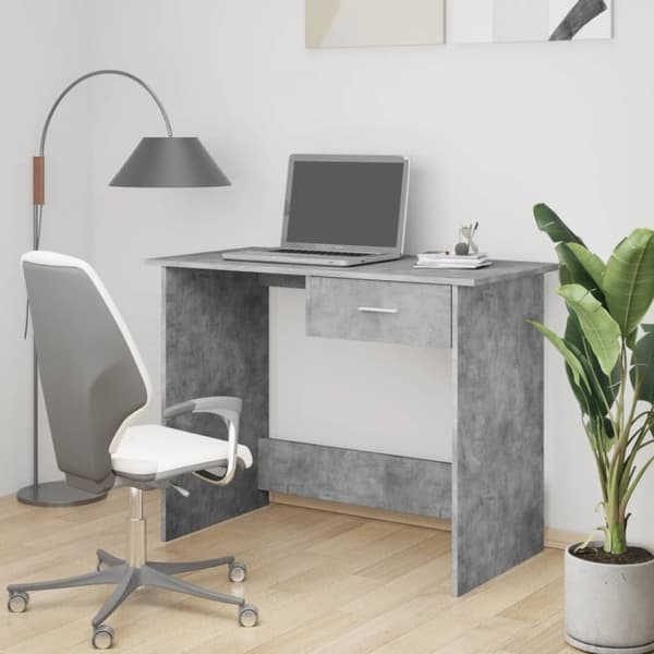 vidaXL Skrivbord betonggrå 100x50x76 cm konstruerat trä -  Skrivbord