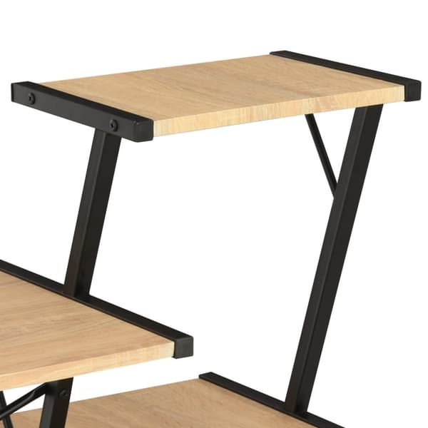 vidaXL Työpöytä hyllyllä musta ja tammi 116x50x93 cm -  Kirjoituspöydät