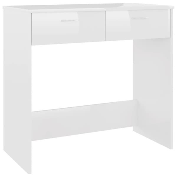 vidaXL Työpöytä korkeakiilto valkoinen 80x40x75 cm lastulevy - Kirjoituspöydät