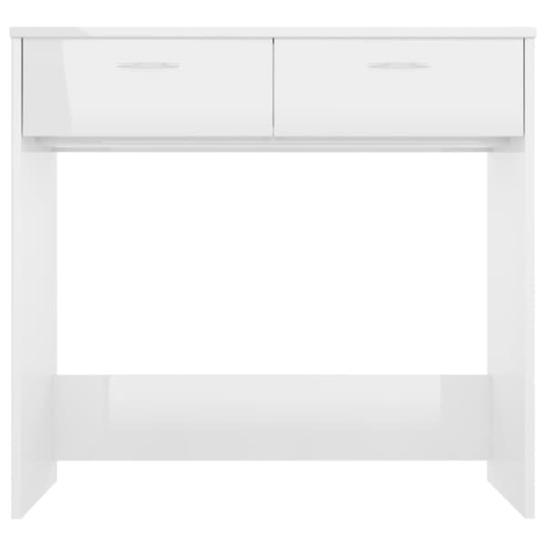vidaXL Työpöytä korkeakiilto valkoinen 80x40x75 cm lastulevy - Kirjoituspöydät