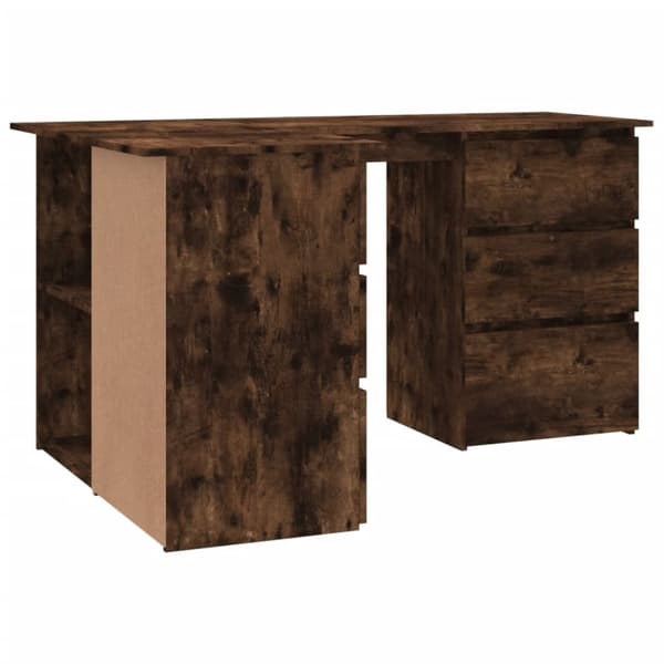 vidaXL skrivebord 145x100x76 cm konstrueret træ røget egetræsfinish -  Skriveborde
