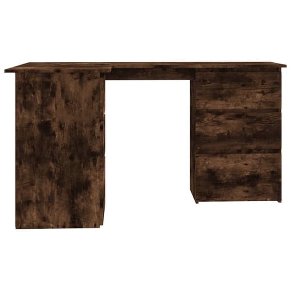 vidaXL skrivebord 145x100x76 cm konstrueret træ røget egetræsfinish -  Skriveborde