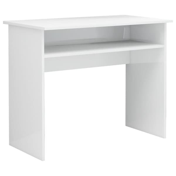 vidaXL Skrivbord vit högglans 90x50x74 cm konstruerat trä - Skrivbord
