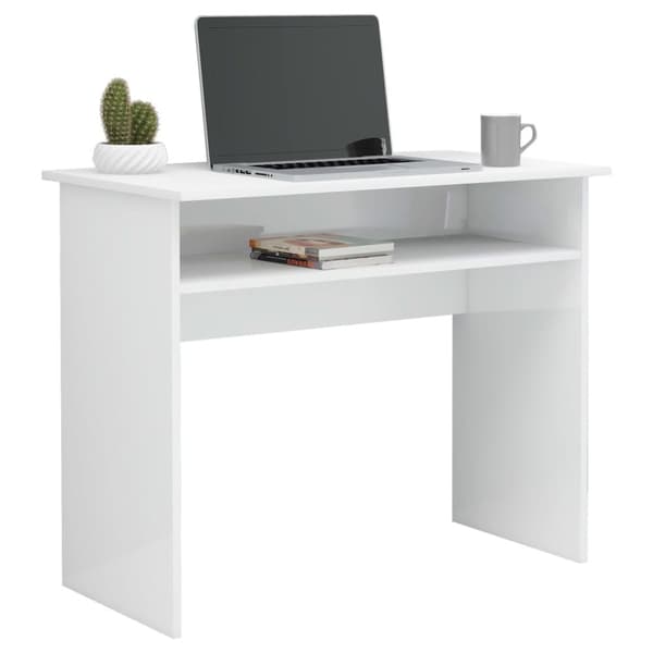 vidaXL Skrivbord vit högglans 90x50x74 cm konstruerat trä - Skrivbord