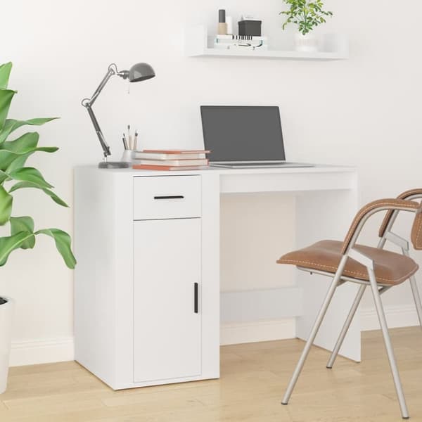 vidaXL skrivebord 100x49x75 cm konstrueret træ hvid -  Skriveborde