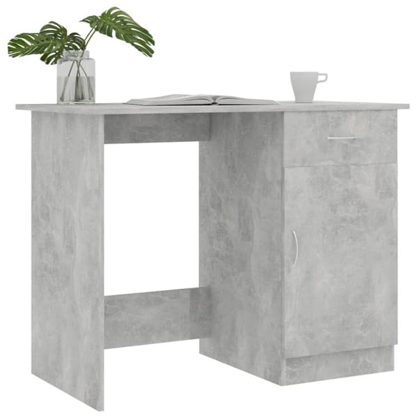 vidaXL skrivebord 100x50x76 cm konstrueret træ betongrå - Skriveborde