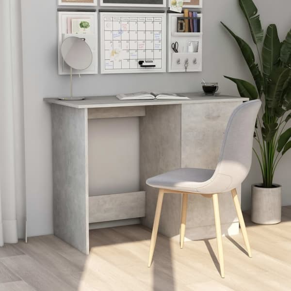 vidaXL skrivebord 100x50x76 cm konstrueret træ betongrå -  Skriveborde