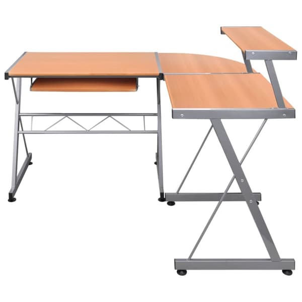 vidaXL computerbord til hjørne 132x112x99 cm konstrueret træ brun -  Skriveborde