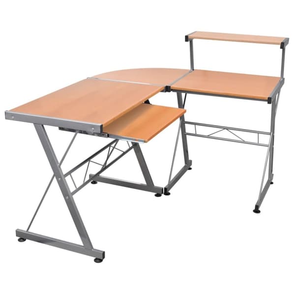 vidaXL computerbord til hjørne 132x112x99 cm konstrueret træ brun -  Skriveborde