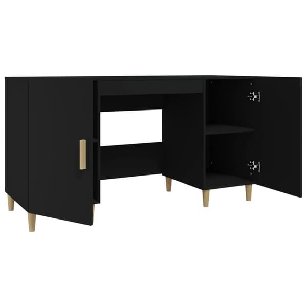 vidaXL skrivebord 140x50x75 cm konstrueret træ sort -  Skriveborde